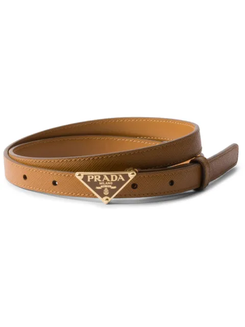 Prada triangle-logo leather belt Brown 1CC621053