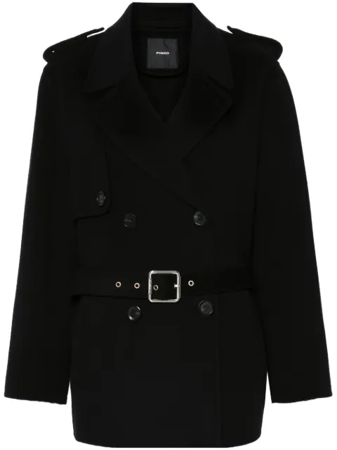 PINKO double-breasted belted coat Black 103820Y27P