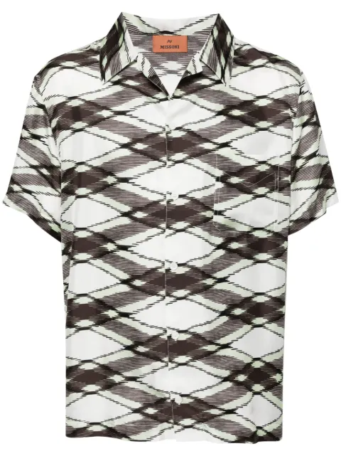 Missoni patterned silk short sleeve shirt Green US24SJ09BW00PW