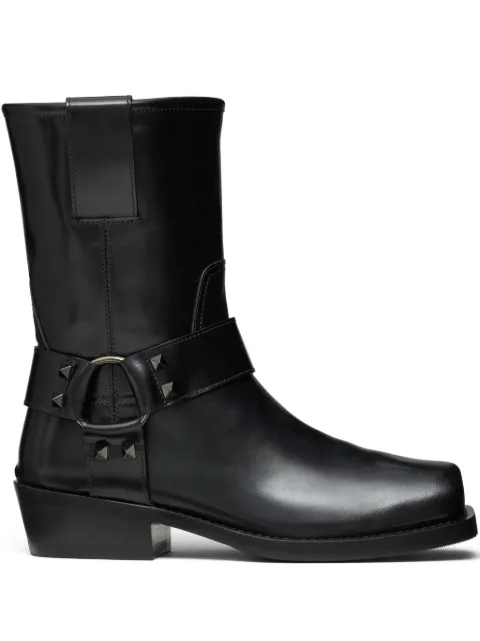 Valentino Garavani 40mm Rockstud biker boots Black WS0KN4NIB
