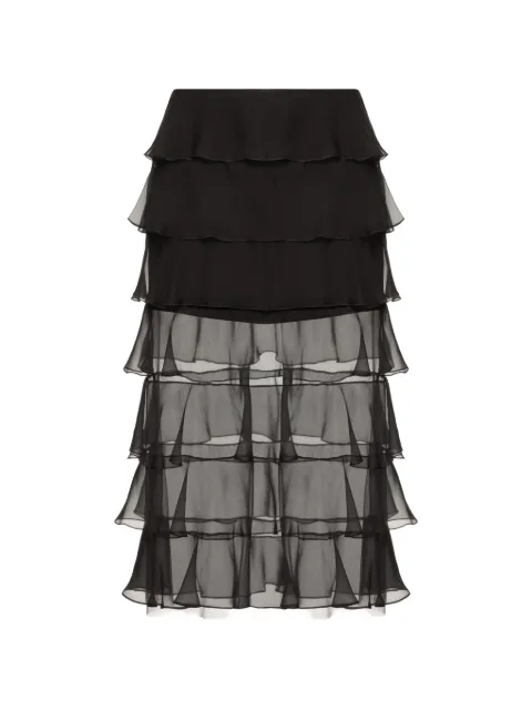 Valentino Garavani ruffled midi skirt Black BRAC562UP