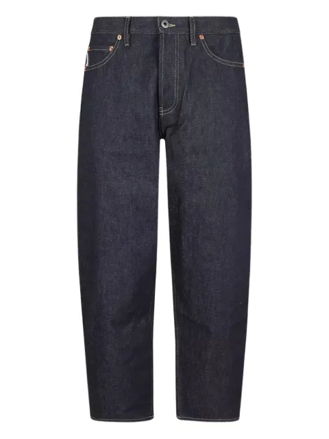 Valentino Garavani logo-patch cropped jeans Blue VDE03YAEM