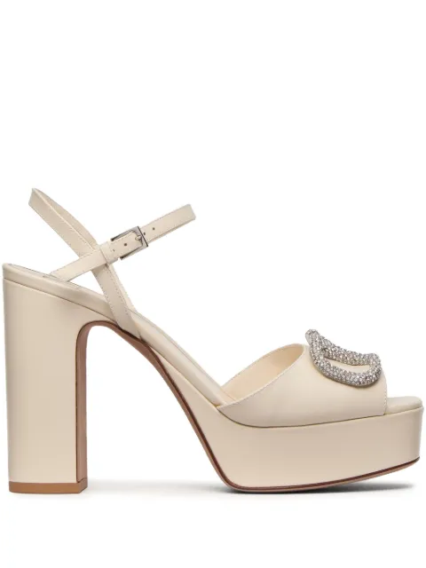 Valentino Garavani 115mm VLogo Signature platform sandals Neutrals WS0FG2EST