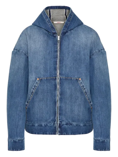 Valentino Garavani hooded denim jacket Blue VDC03XAEL