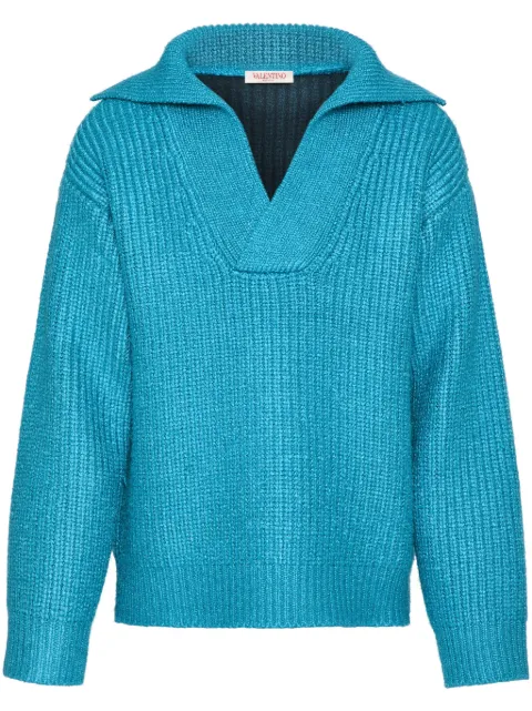 Valentino Garavani silk sweater Blue VKC31FAH6