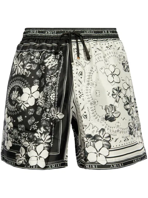 AMIRI Bandana floral silk shorts Black AMSHCA1031