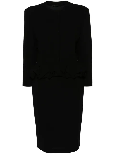 Versace Pre-Owned 1990s ruffle-detail skirt suit Black VER540GB