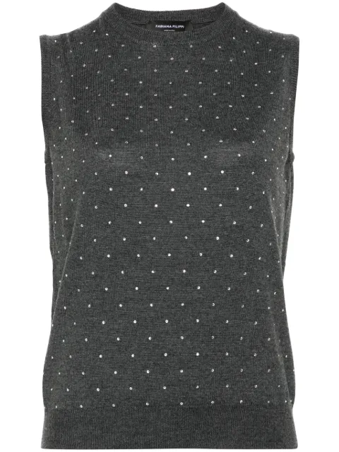 Fabiana Filippi crystal-embellished vest Grey MAD214F376I9310000
