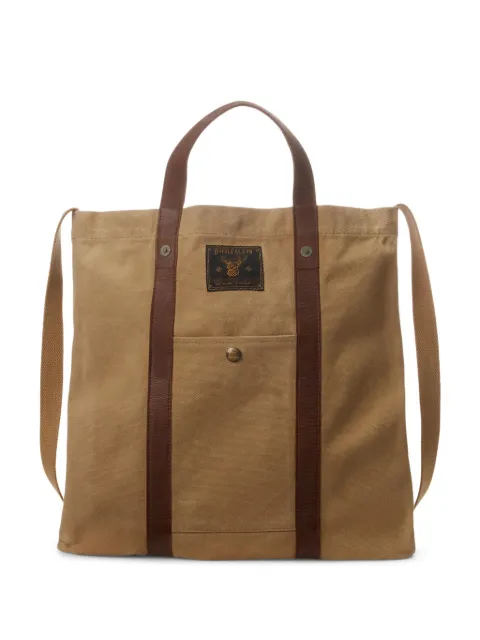 Ralph Lauren RRL leather-trim canvas tote bag Neutrals 417931954001