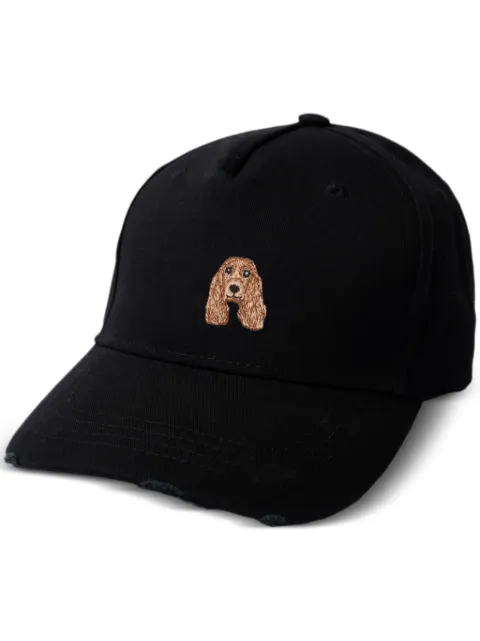 PELO FOUNDATION cocker-patch cotton cap Black 13015BLACK