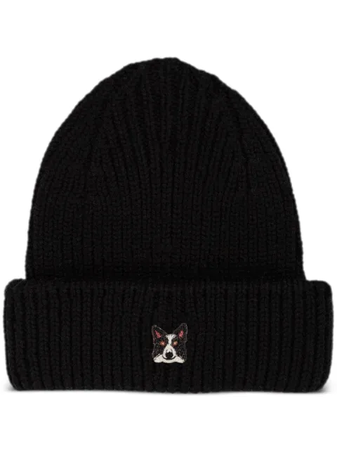 PELO FOUNDATION Border Collie patch beanie Black 13005BLACK