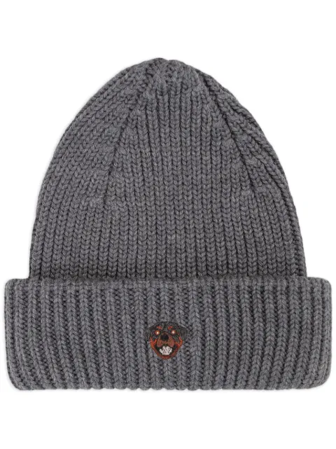 PELO FOUNDATION dog-appliqué beanie Grey 13005GREY