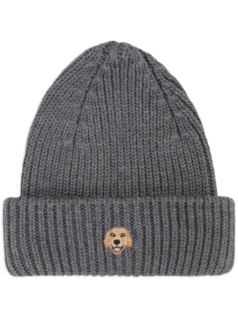 PELO FOUNDATION dog-appliqué beanie Grey 13005GREY