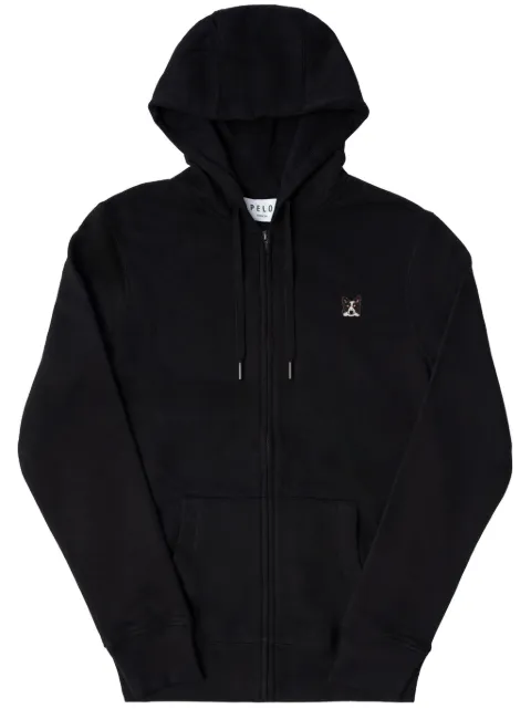 PELO FOUNDATION border collie-patch merino hoodie Black 13031BLACK