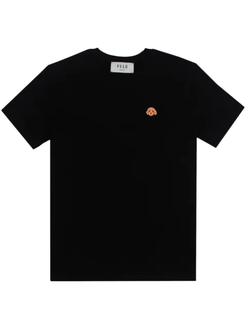 PELO FOUNDATION dog-appliqué T-shirt Black SLIMBLACK