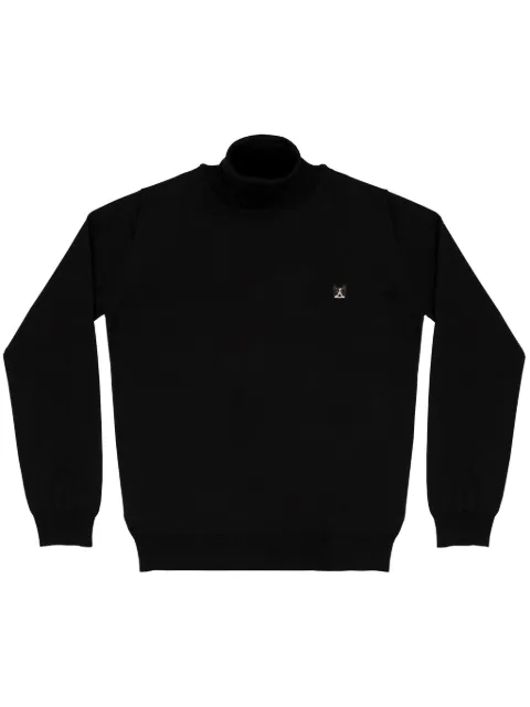 PELO FOUNDATION Border Collie patch roll neck jumper Black 13002BLACK