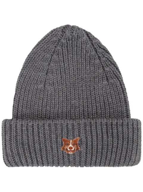 PELO FOUNDATION dog-appliqué beanie Grey 13005GREY