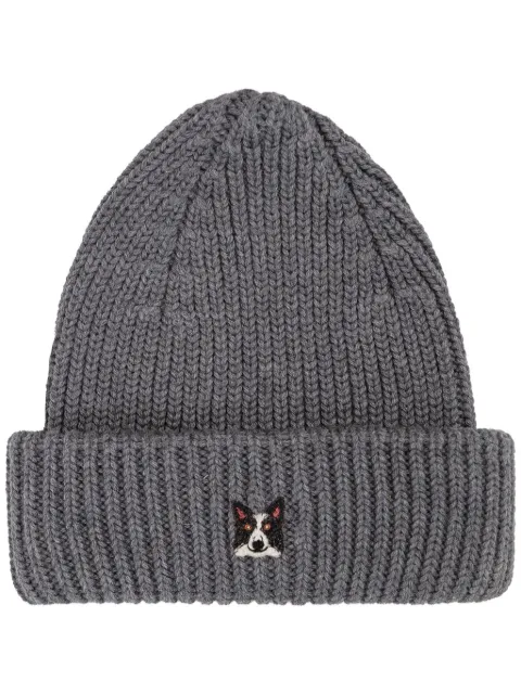 PELO FOUNDATION dog-appliqué beanie Grey 13005GREY