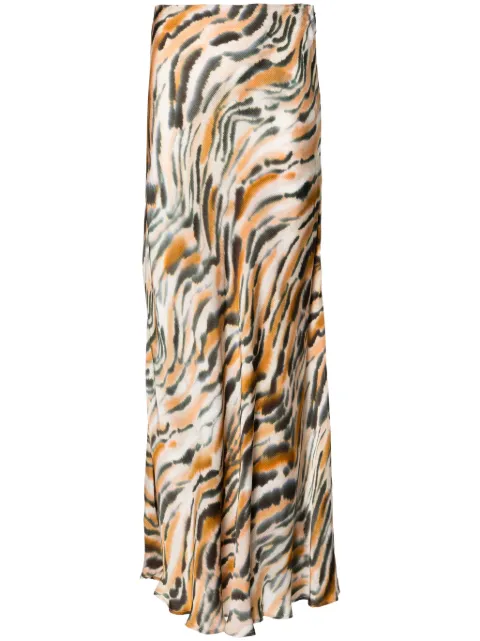 TWINSET animal-print satin maxi skirt Brown 242TP2656