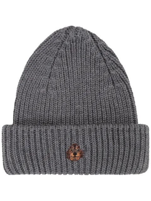 PELO FOUNDATION dog-appliqué beanie Grey 13005GREY