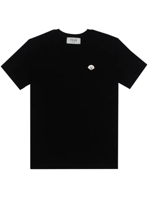PELO FOUNDATION dog-appliqué T-shirt Black SLIMBLACK