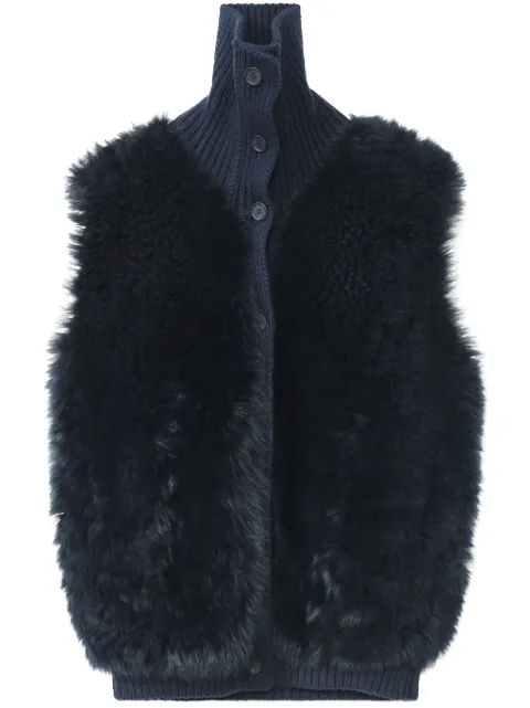 Fabiana Filippi shearling-panelled vest Blue PLD224F754L0150000