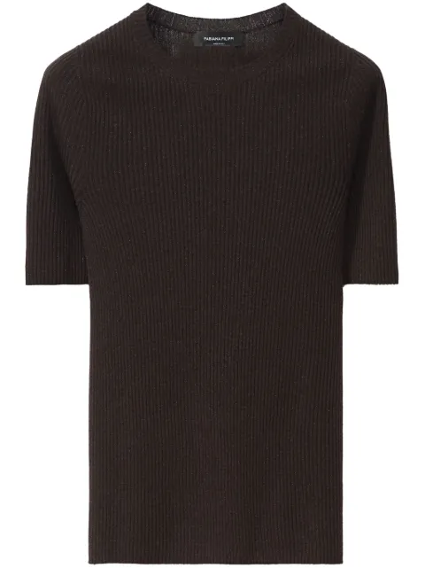 Fabiana Filippi ribbed-knit t-shirt Brown MAD224F022L0340000