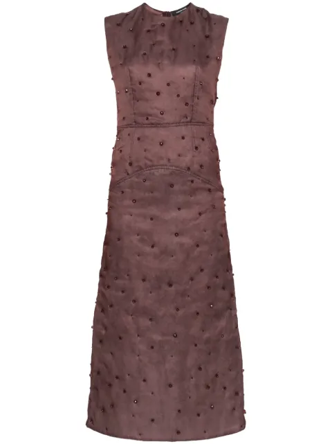 Fabiana Filippi silk padded midi dress Brown ABD214F139I9290000