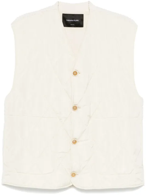 Fabiana Filippi diamond-quilted gilet Neutrals CTD214F204I9210000