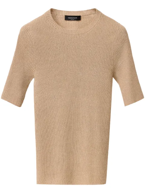 Fabiana Filippi ribbed knit t-shirt Brown MAD224F022L0340000