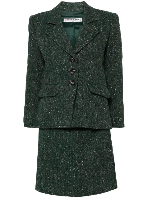Saint Laurent Pre-Owned 1980s wool suit Green SAI600YM
