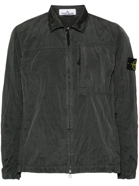 Stone Island Compass-patch shirt jacket Grey 811511819