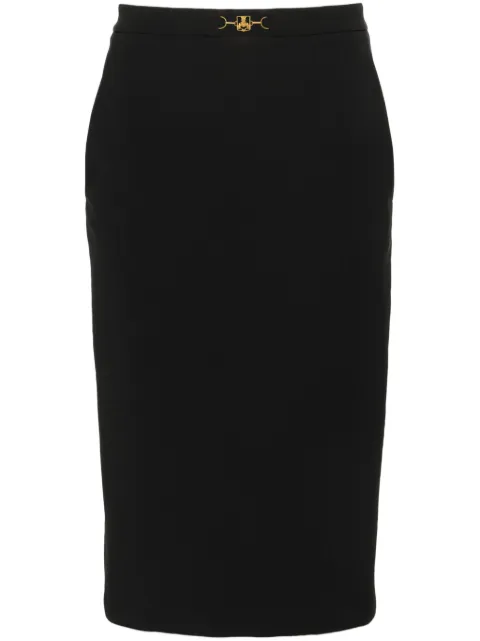 Elisabetta Franchi logo-plaque pencil midi skirt Black GO04446E2