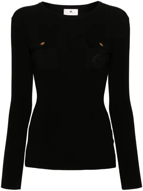 Elisabetta Franchi logo-embroidered jumper Black MK10B46E2