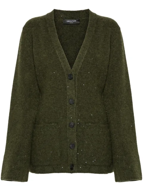 Fabiana Filippi sequin-embellished cardigan Green MAD214F065D2960000