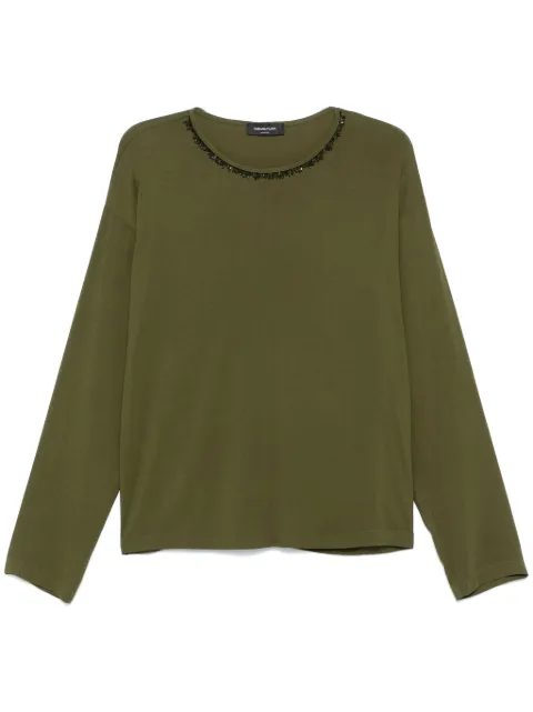 Fabiana Filippi sablé T-shirt Green TPD214F285I9340000