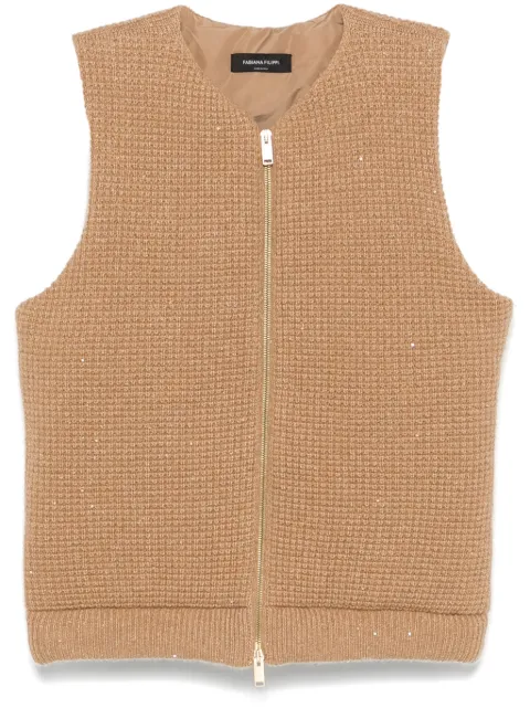 Fabiana Filippi sequin-embellished gilet Neutrals CTD224F765L0670000