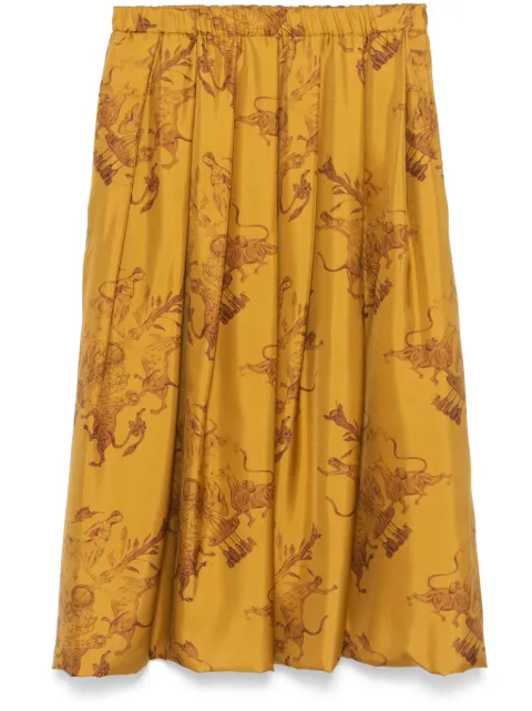 Fabiana Filippi graphic-print midi skirt Yellow GND224F861D7670000