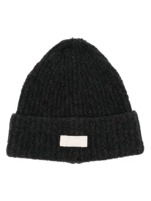 Autry logo-patch beanie hat Grey BEPU27WL