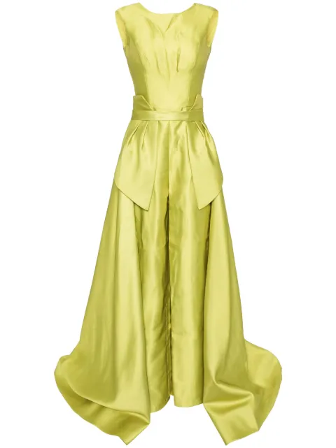 Saiid Kobeisy Mikado classic jumpsuit with detachable overskirt Green RTWSS2422