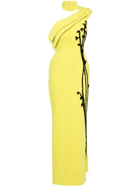 Saiid Kobeisy bead-embellished one-shoulder gown Green RTWSS2430