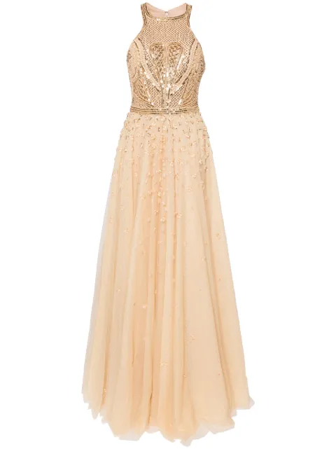 Saiid Kobeisy beaded halterneck gown Gold RTWSS2445