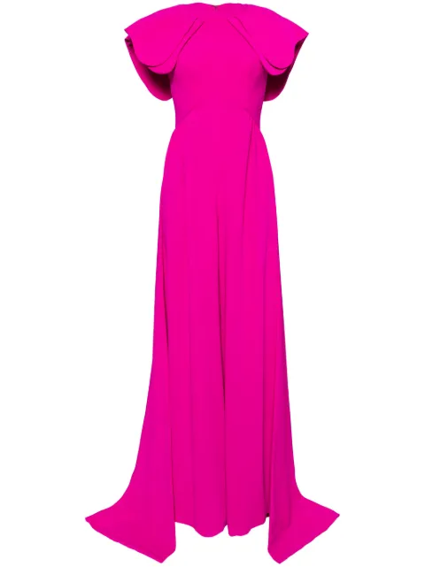Saiid Kobeisy crepe jumpsuit with back overskirt Pink RTWSS2436