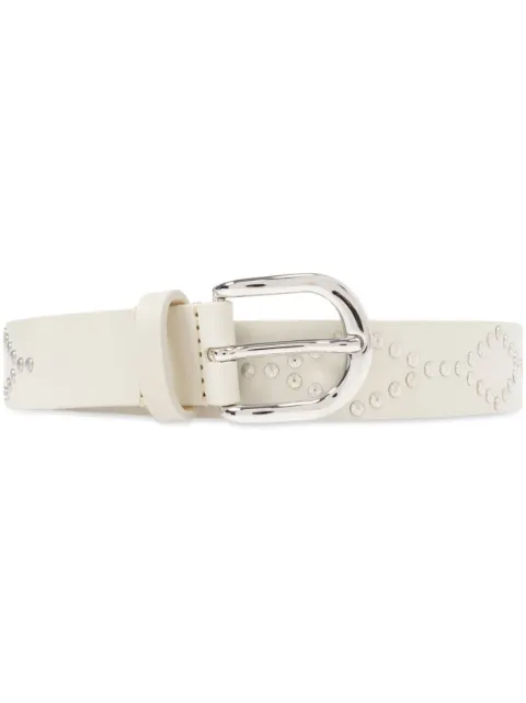ISABEL MARANT Liliana studded leather belt Neutrals CE227BFAB3A02A
