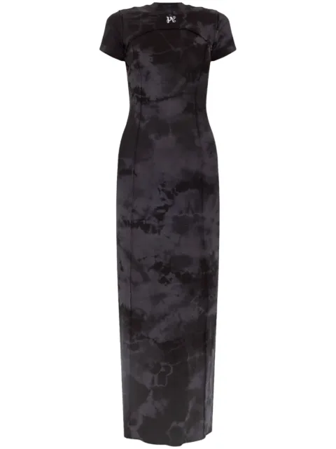 Palm Angels logo-embroidered maxi dress Black PWDH002F24FAB0011003