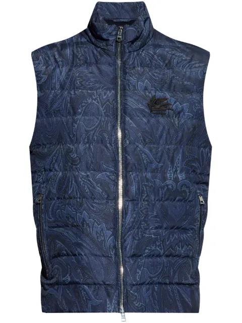 ETRO paisley-print padded waistcoat Blue MRBB000499SAS01
