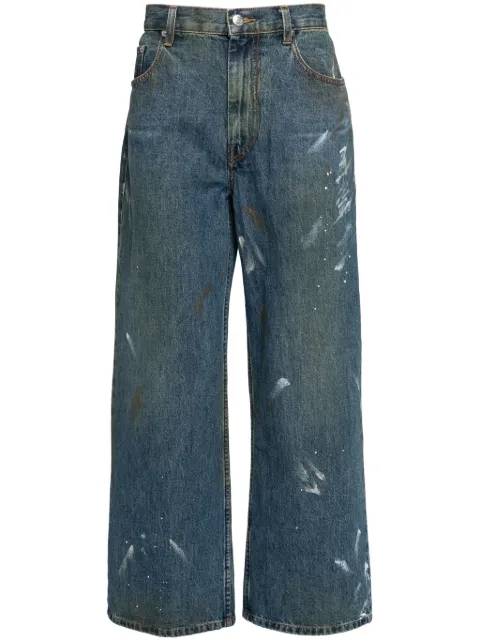Helmut Lang painted wide leg jeans Blue O05DM204