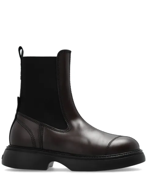 GANNI leather Chelsea boots Brown S2620