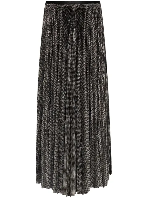 Forte Forte pleated houndstooth-print midi skirt Black 12908MYSKIRT