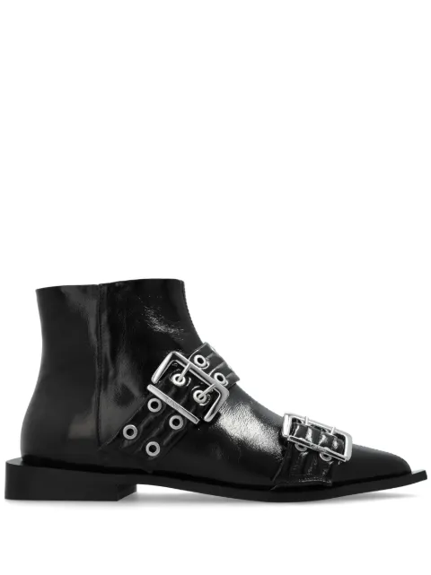 GANNI eyelet-detailing biker boots Black S2650